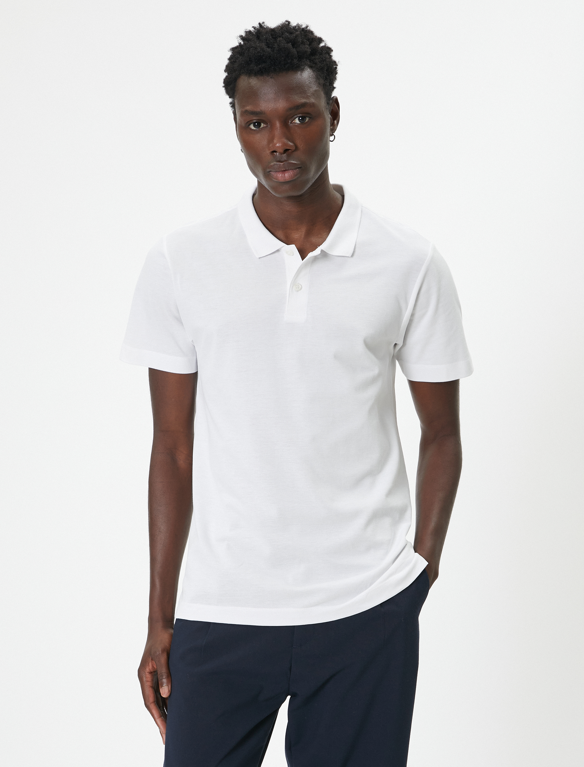   Slim Fit Tişört Polo Yaka Kısa Kollu Pamuklu