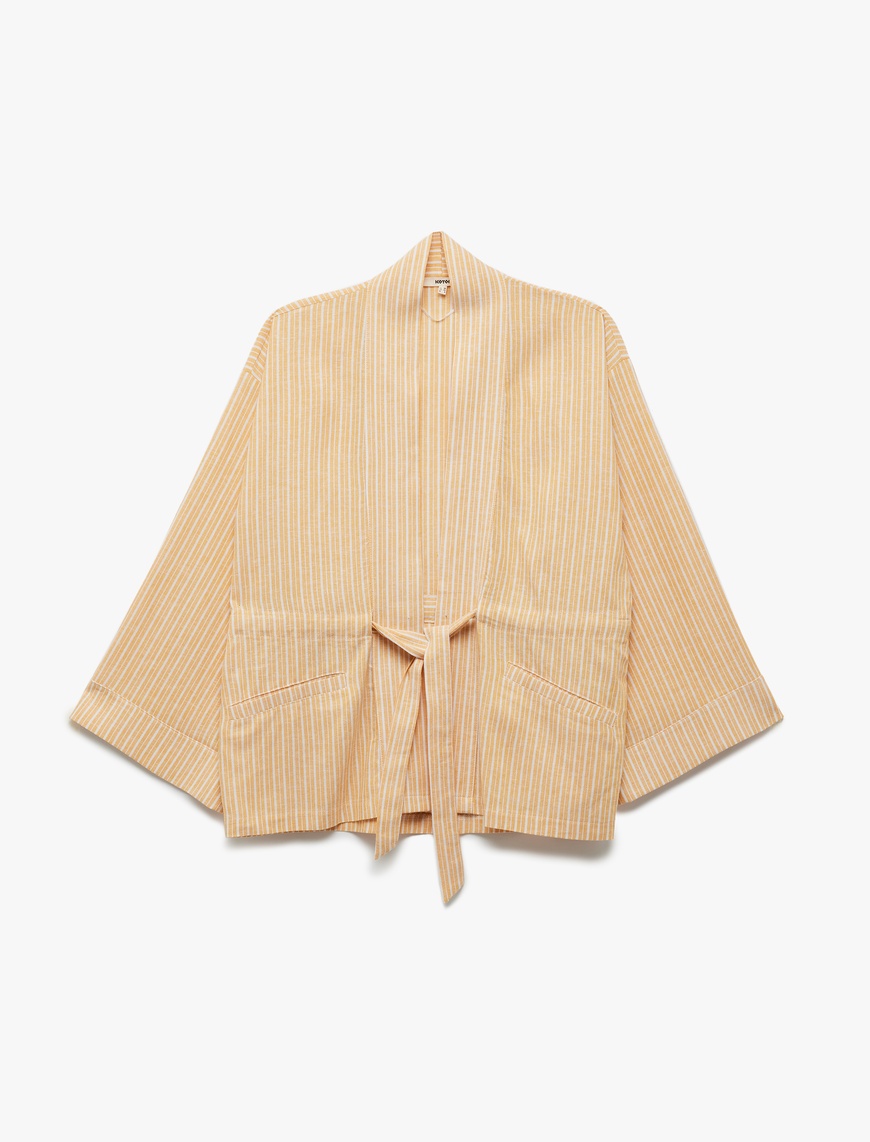 Koton Kadın Oversize Kimono Geniş Kol Kuşak Detaylı