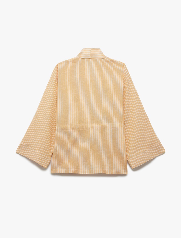  Oversize Kimono Geniş Kol Kuşak Detaylı