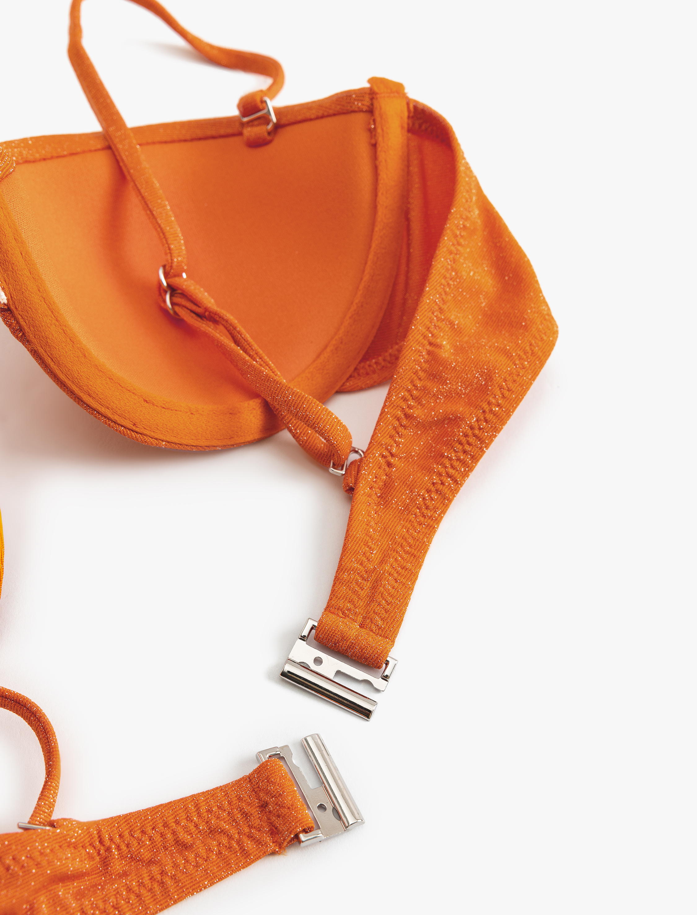   Balenli Straplez Bikini Üstü Simli Dokulu Çıkarılabilir Askılı