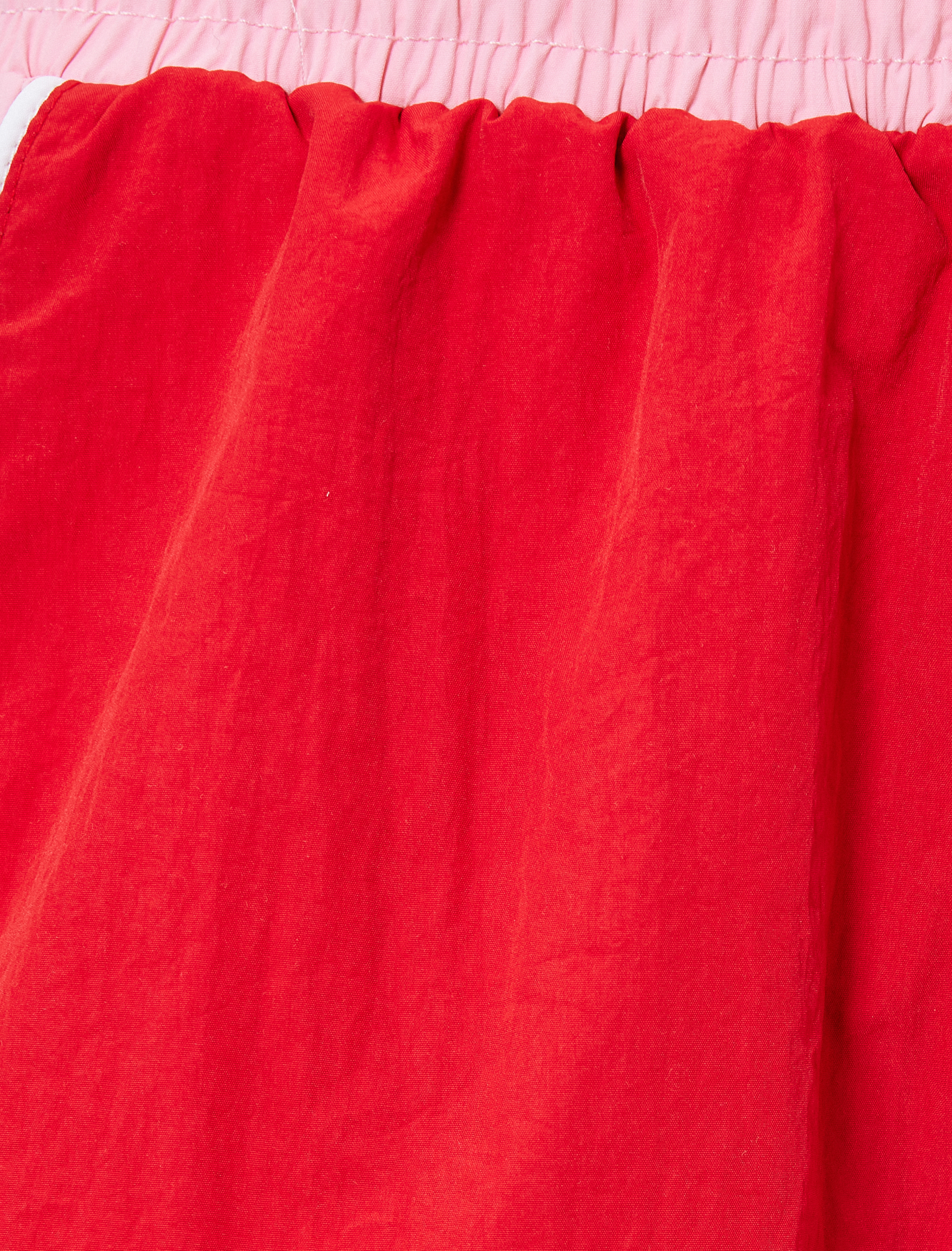   Oversize Spor Şort Yüksek Bel Biyeli Beli Bağcıklı Renk Bloklu Cepli