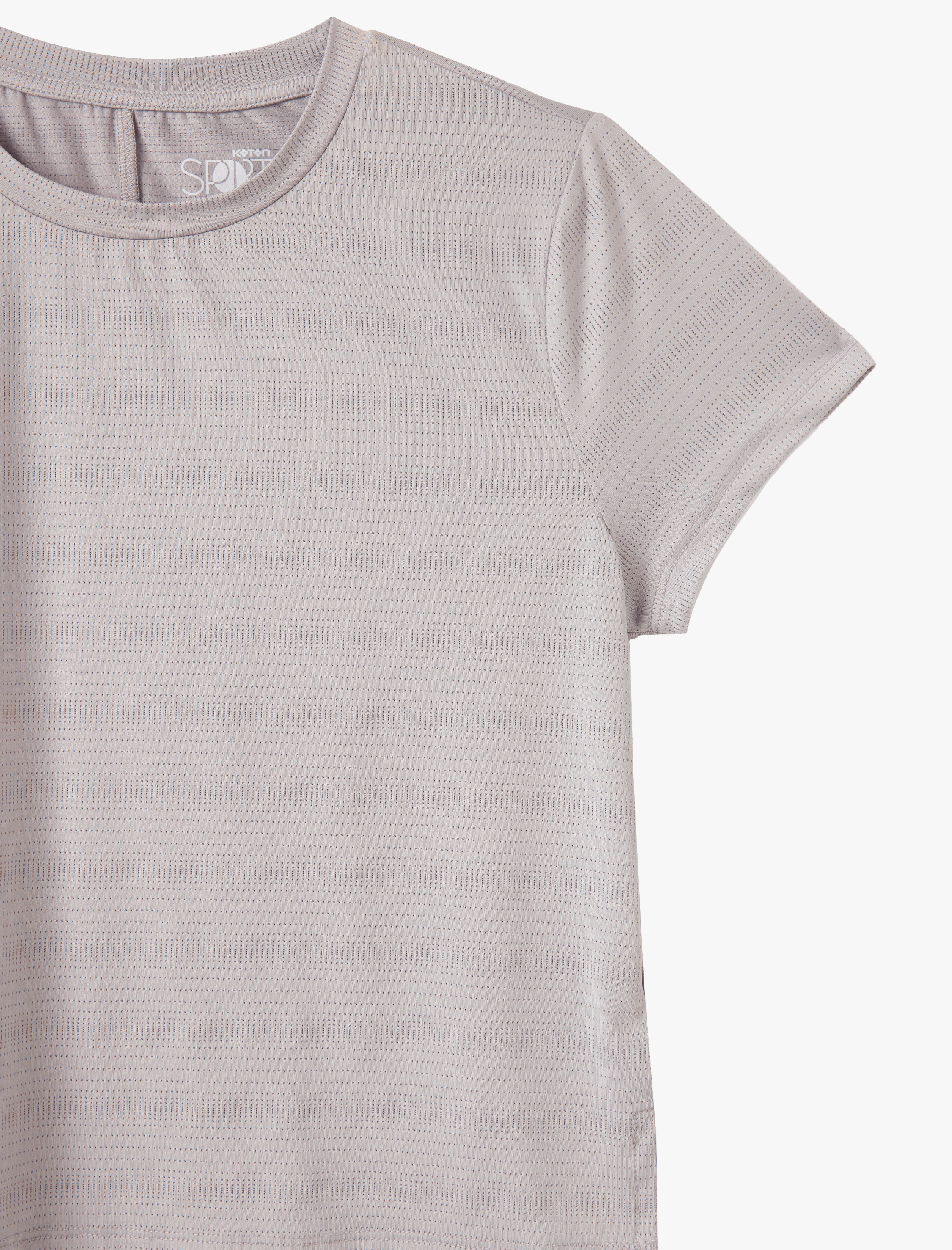   Dikiş Detaylı Bisiklet Yaka Kısa Kollu Spor Tişört