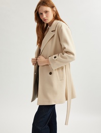 Cepli Kruvaze Uzun Kollu Kemerli Kısa Trençkot