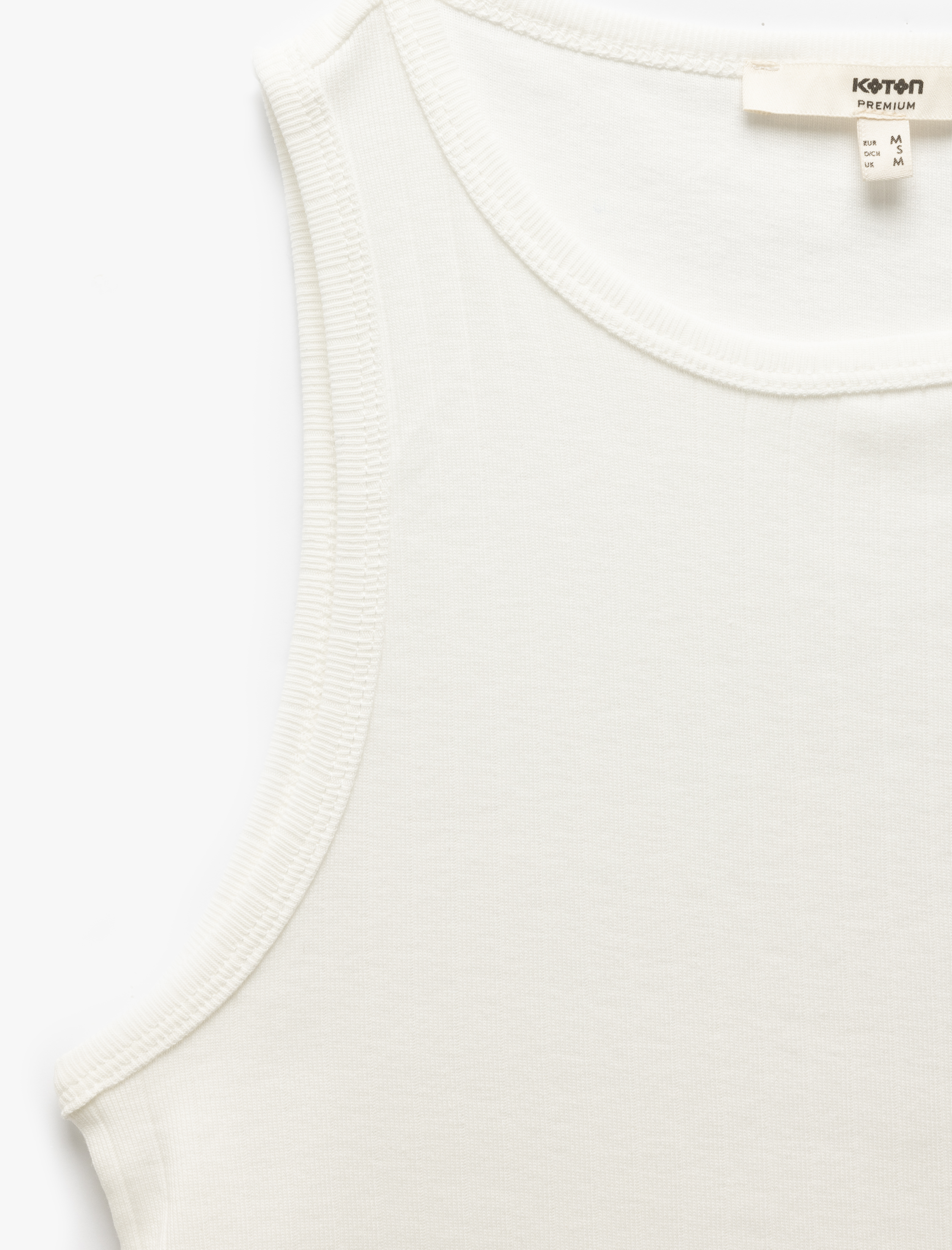   Slim Fit Kolsuz Bisiklet Yaka Pamuklu Ribanalı Atlet