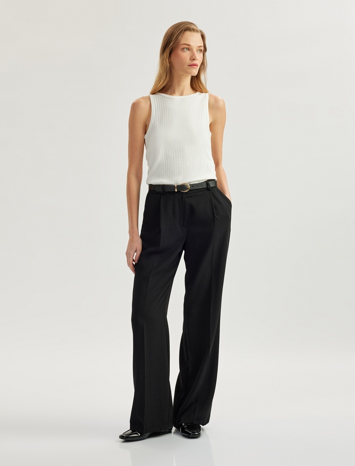  Slim Fit Kolsuz Bisiklet Yaka Pamuklu Ribanalı Atlet