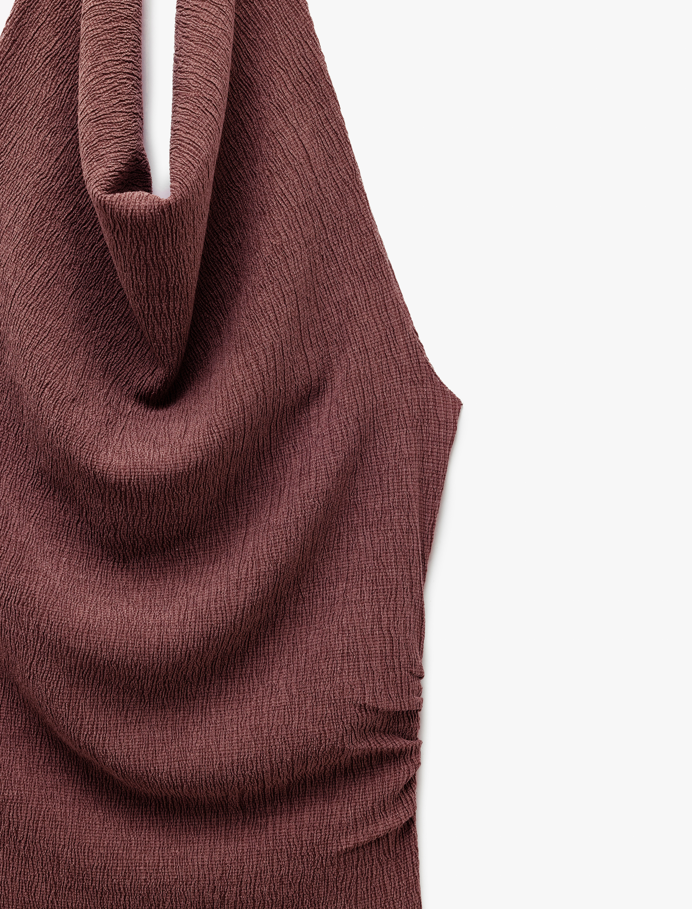   Kolsuz Dokulu Halter Yaka Bluz