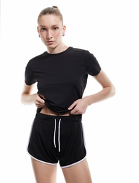 Bisiklet Yaka Kısa Kollu Slim Fit Spor Tişört