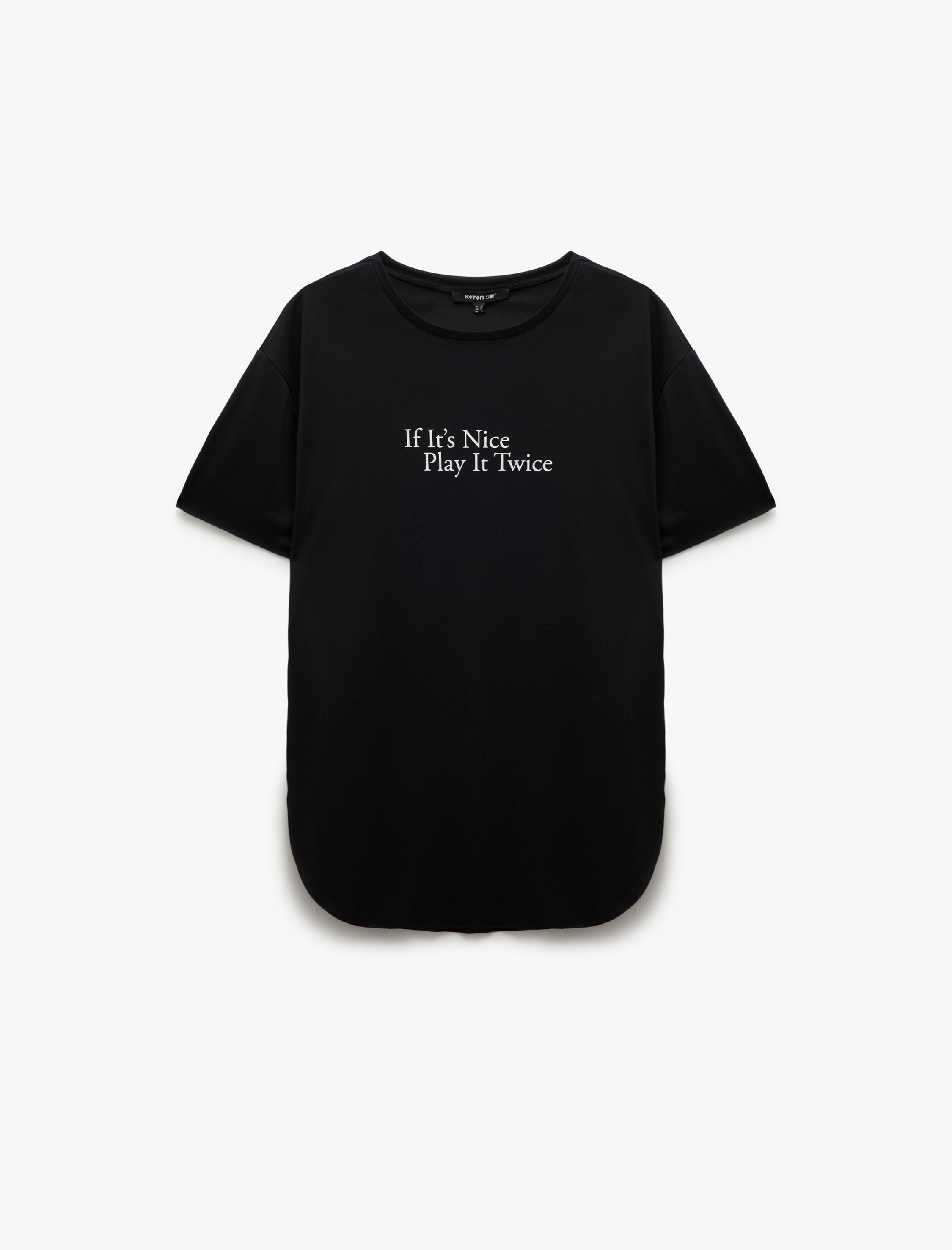   Modal Kumaş Bisiklet Yaka Kısa Kollu Baskılı Spor Tişört