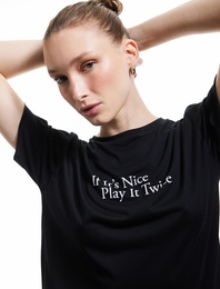 Modal Kumaş Bisiklet Yaka Kısa Kollu Baskılı Spor Tişört