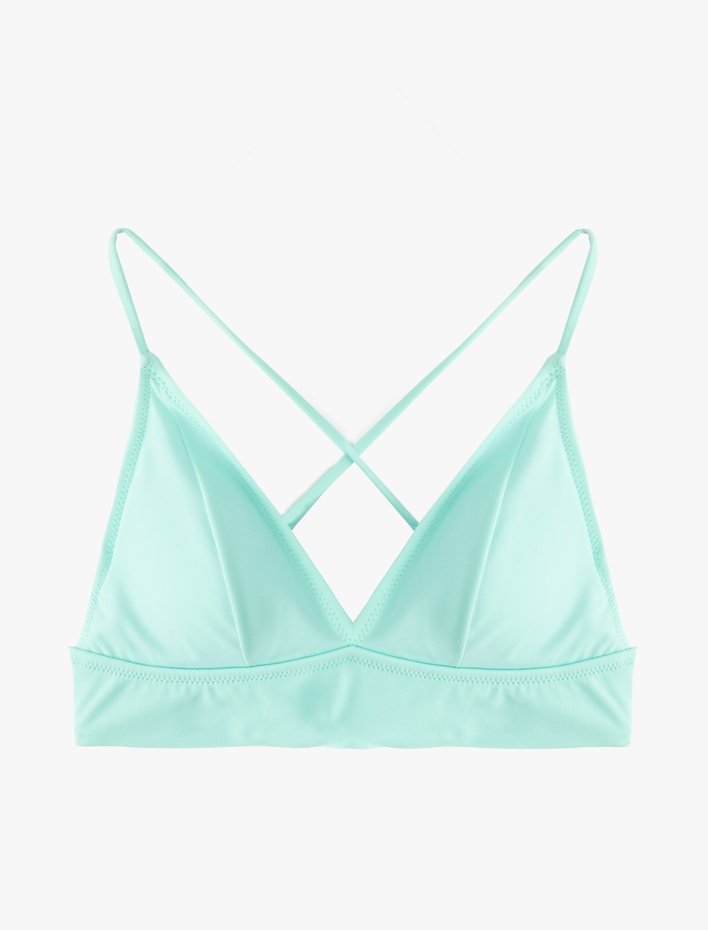  Bağlama Detaylı Arkası Çapraz Askılı Bralet Bikini Üstü