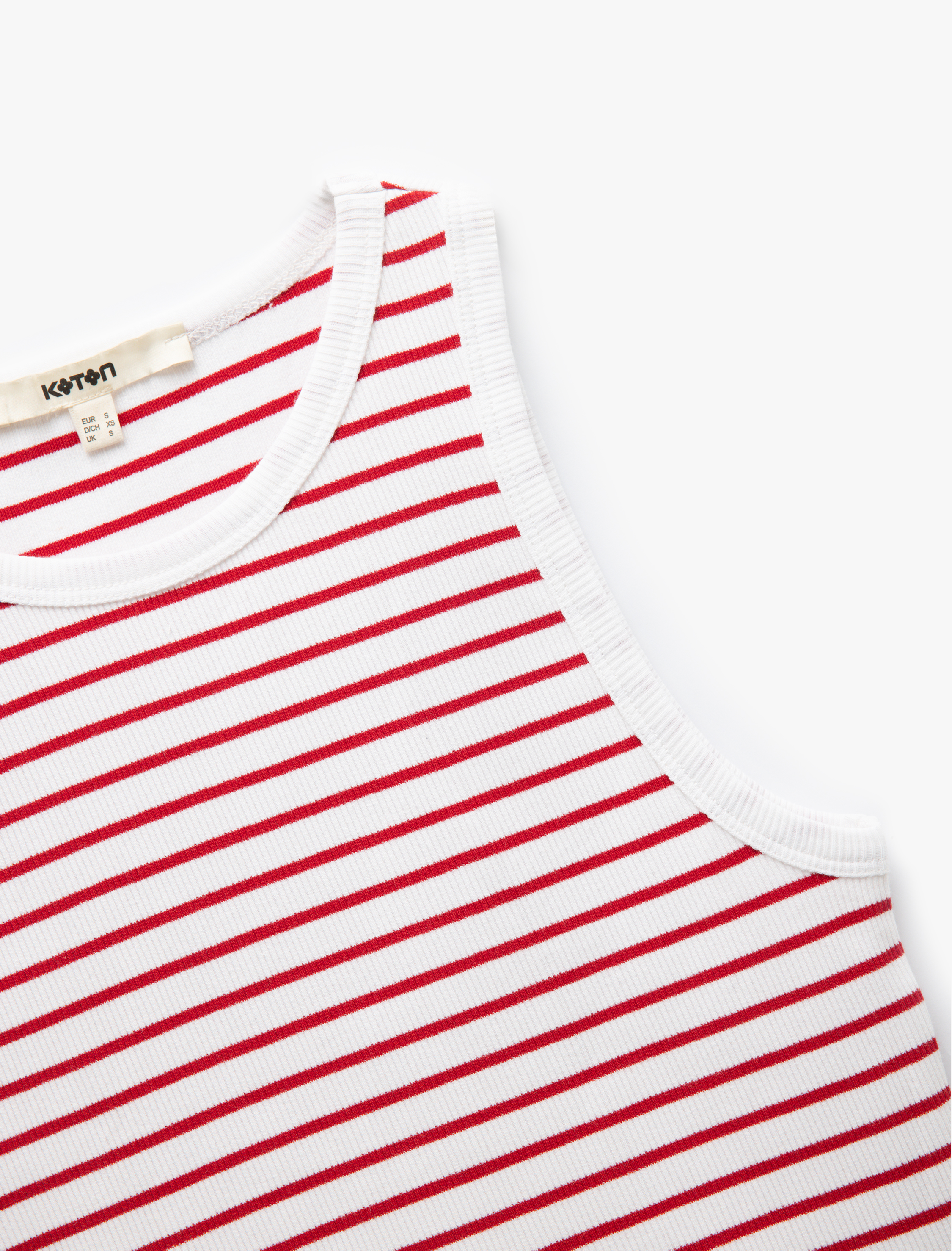   Pamuklu Kolsuz Bisiklet Yaka Fitilli Crop Atlet