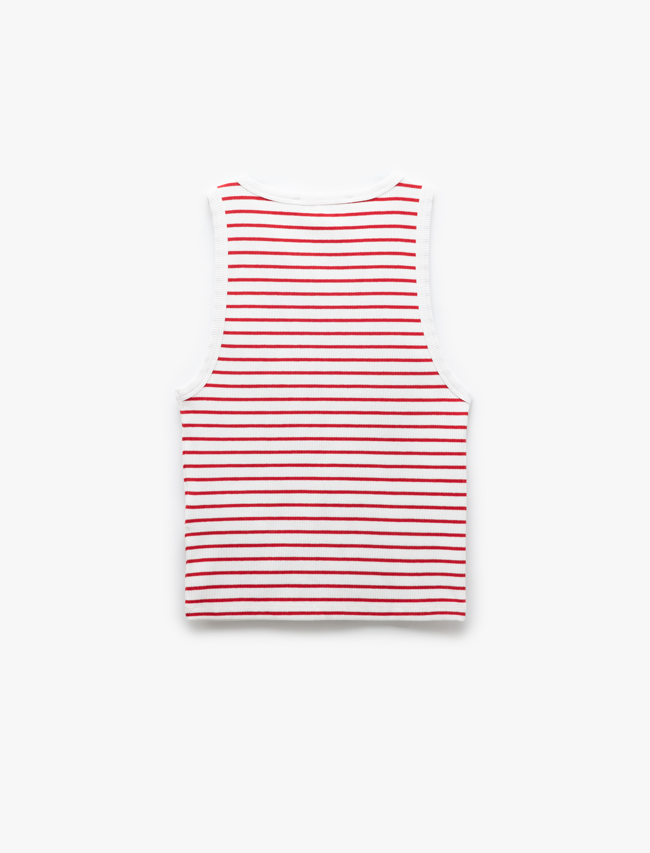   Pamuklu Kolsuz Bisiklet Yaka Fitilli Crop Atlet