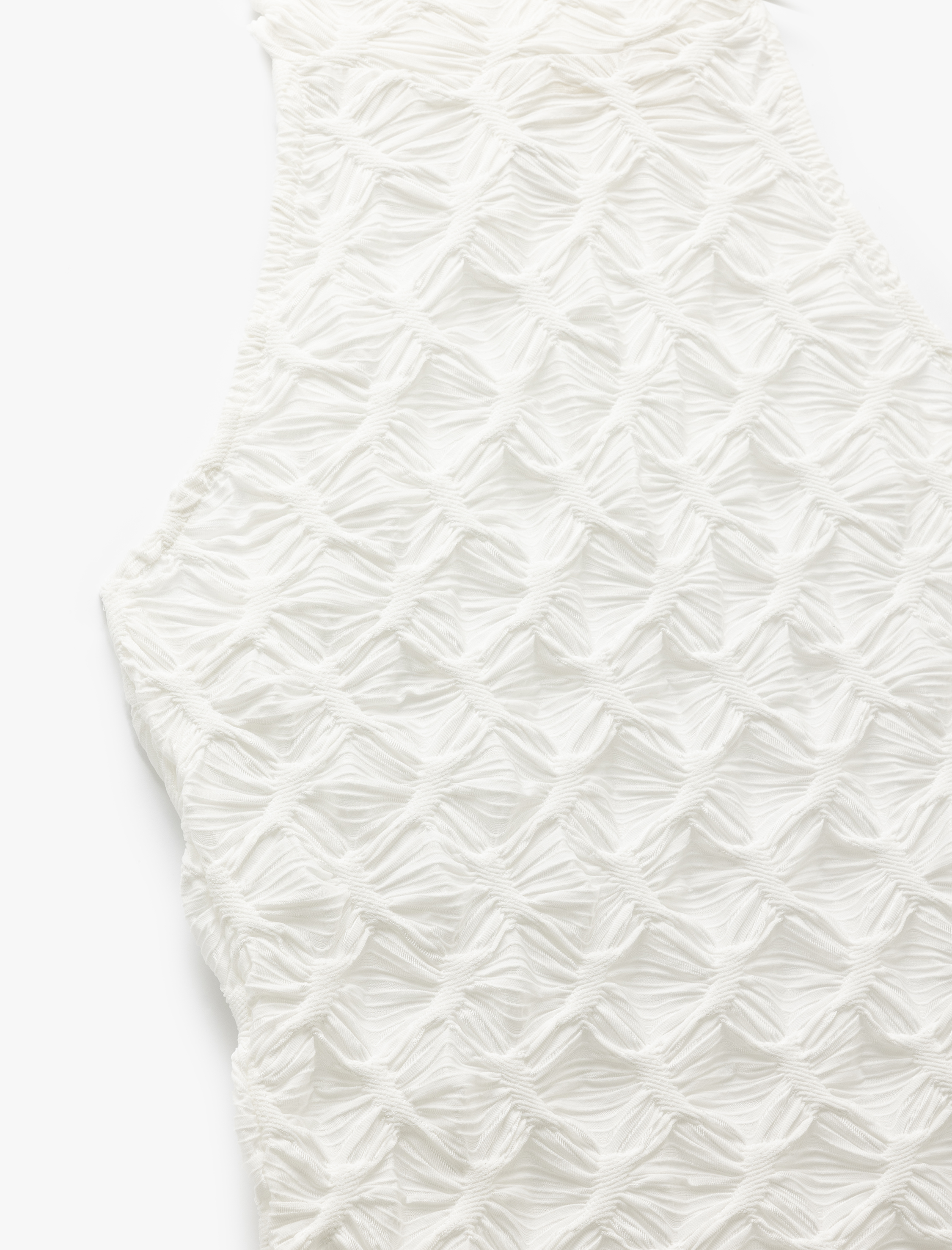   Slim Fit Kolsuz Dantel Tül Dokulu Dik Halter Yaka Top