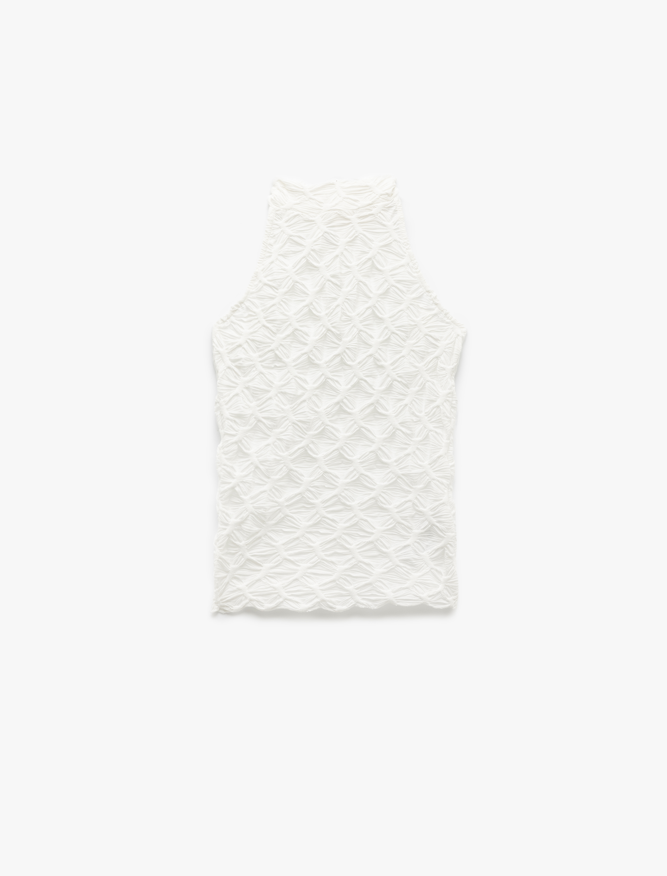   Slim Fit Kolsuz Dantel Tül Dokulu Dik Halter Yaka Top