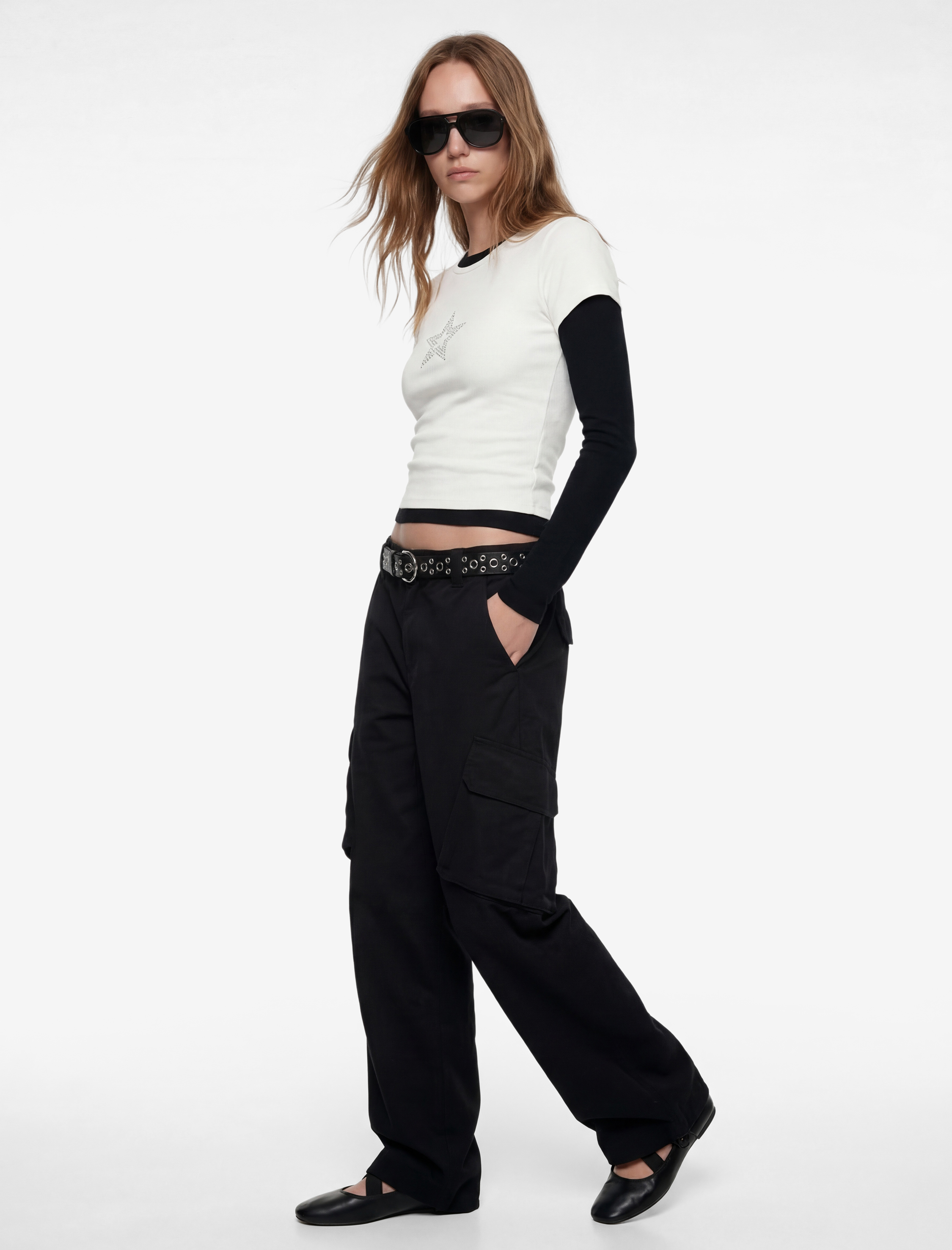   Pamuklu Rahat Kalıp Stoperli Beli Bağcıklı Kargo Cepli Balon Pantolon