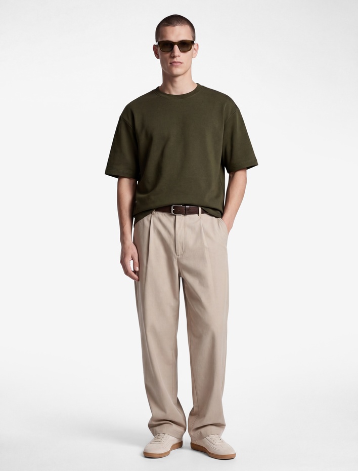  Kısa Kollu Bisiklet Yaka Basic Oversize Tişört