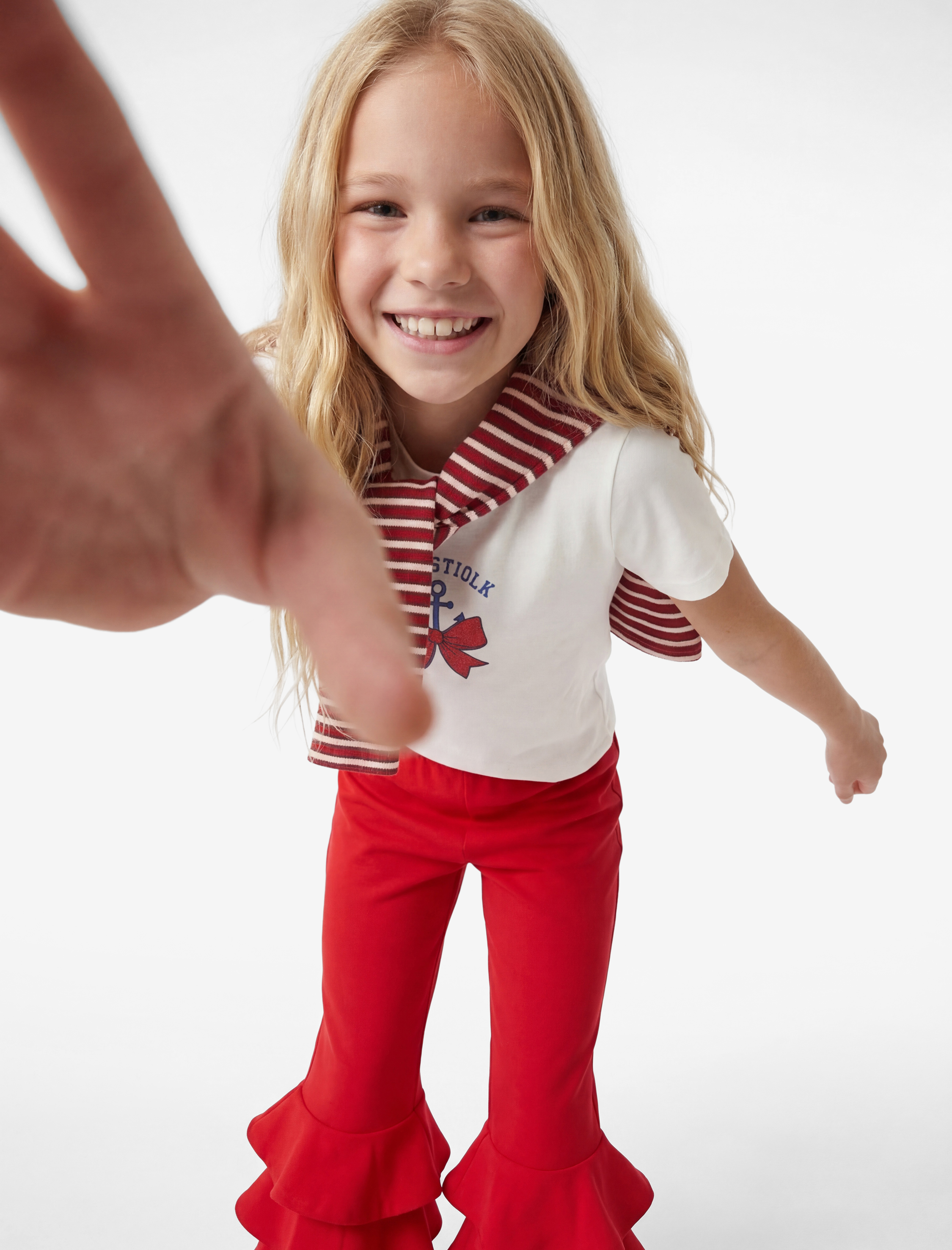 Beli Lastikli Fırfır Detaylı İspanyol Paça Pantolon - Görsel 3