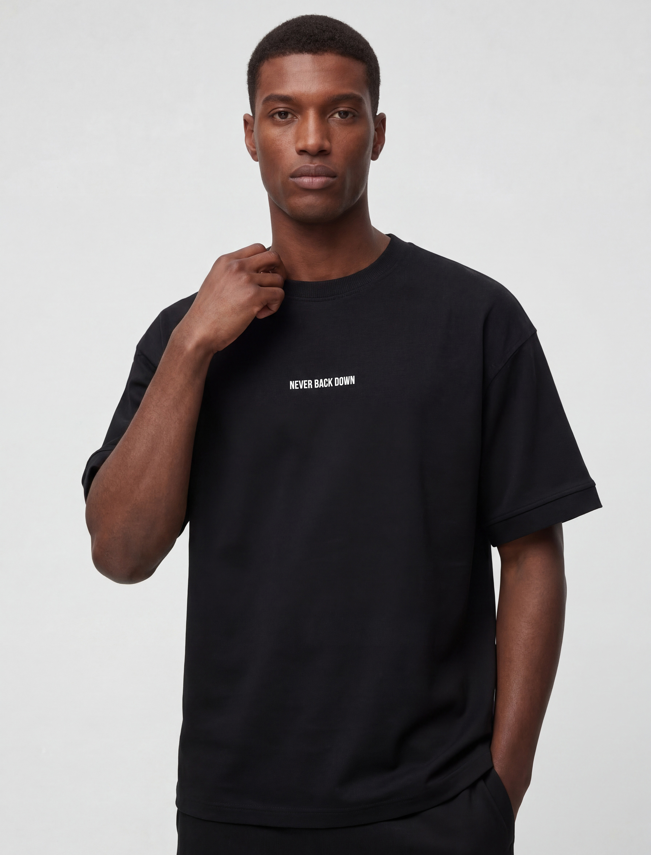   Kısa Kollu Bisiklet Yaka Baskılı Oversize Spor Tişört