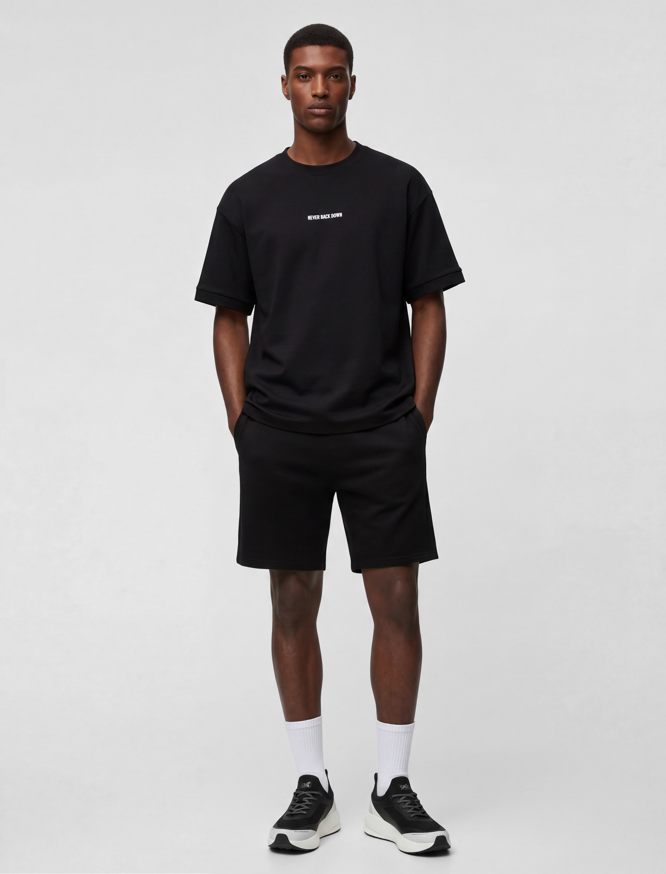   Kısa Kollu Bisiklet Yaka Baskılı Oversize Spor Tişört