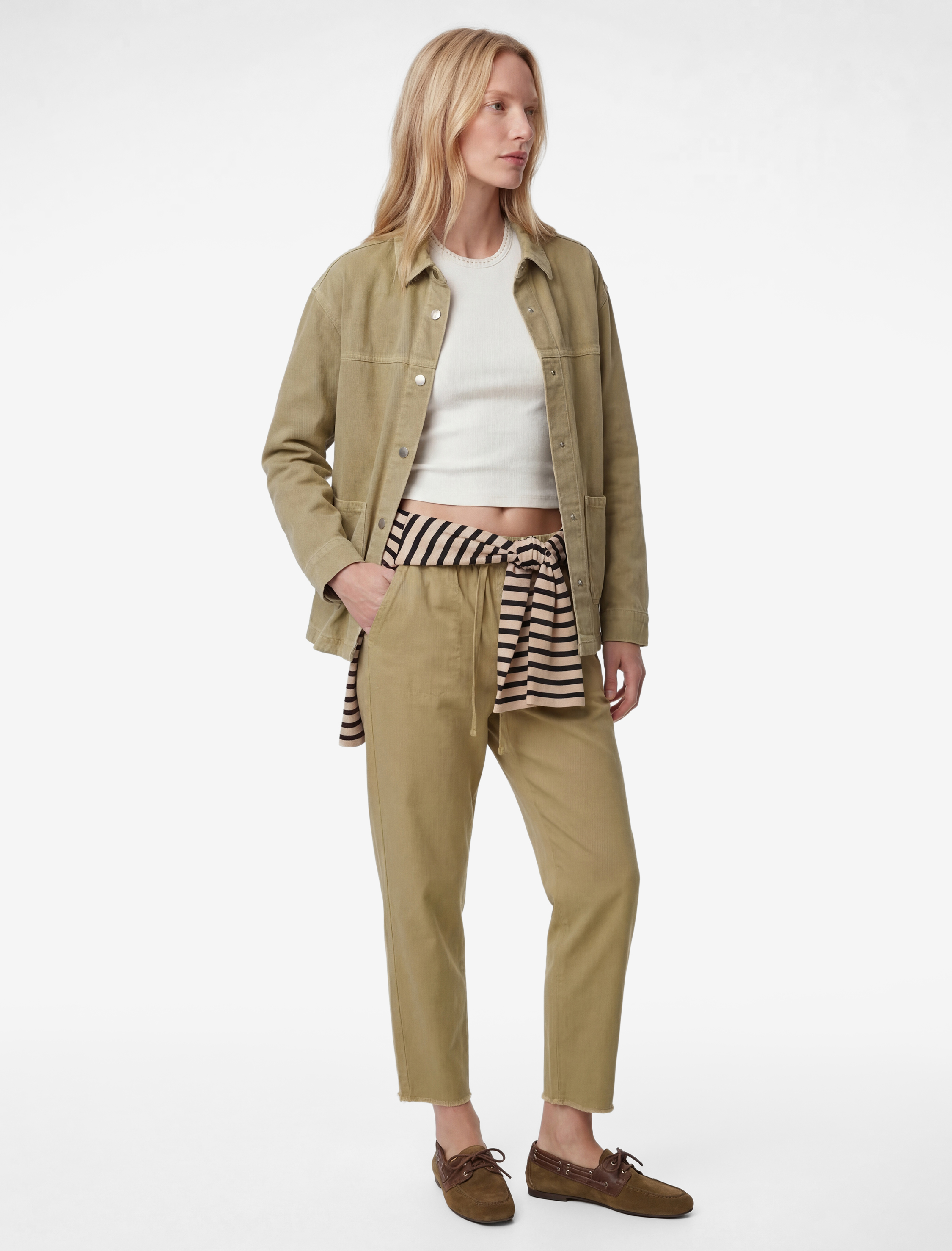   Pamuklu Rahat Kalıp Beli Bağcıklı Eşofman Görünümlü Balon Pantolon