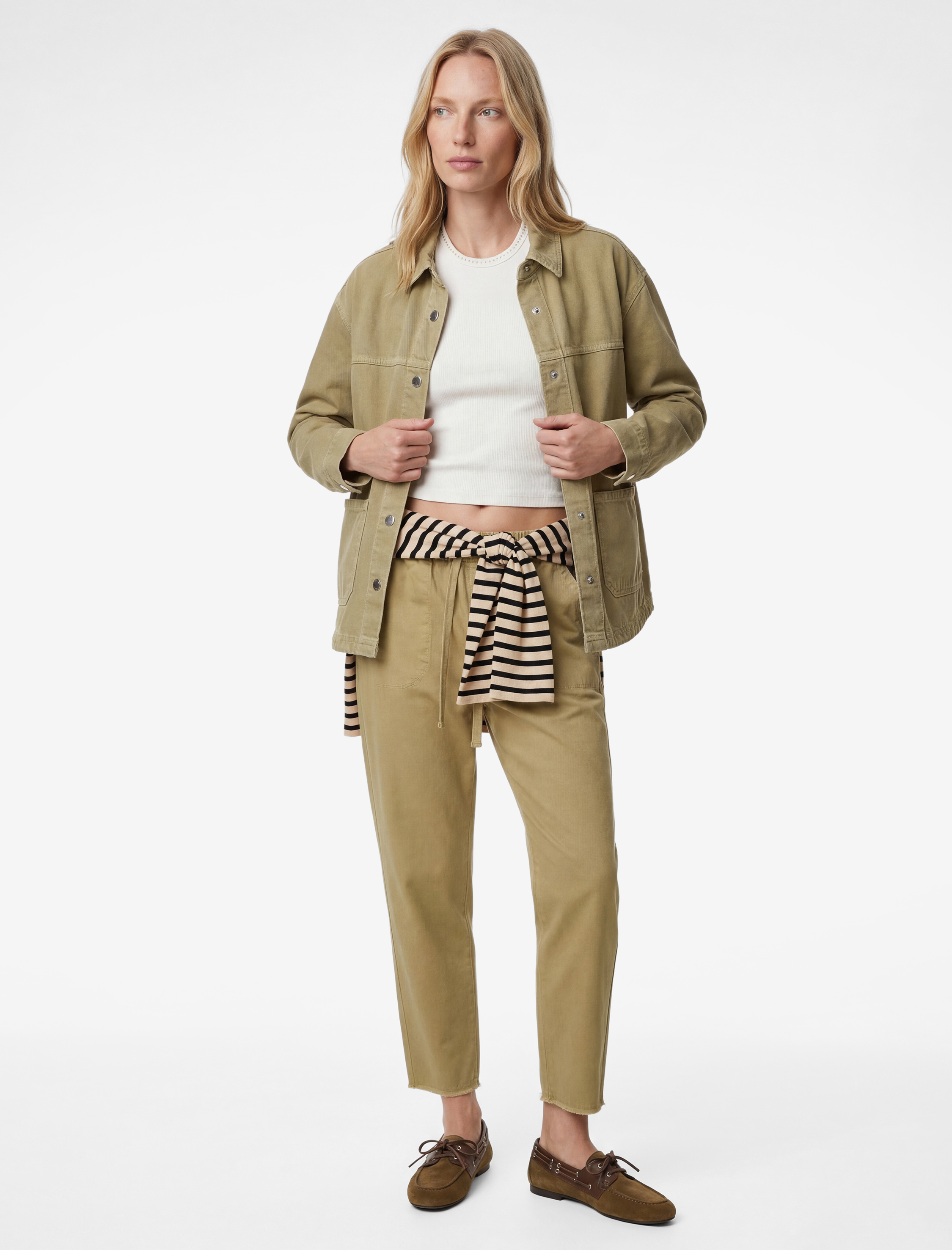   Pamuklu Rahat Kalıp Beli Bağcıklı Eşofman Görünümlü Balon Pantolon