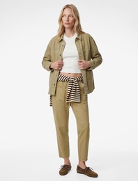 Pamuklu Rahat Kalıp Beli Bağcıklı Eşofman Görünümlü Balon Pantolon