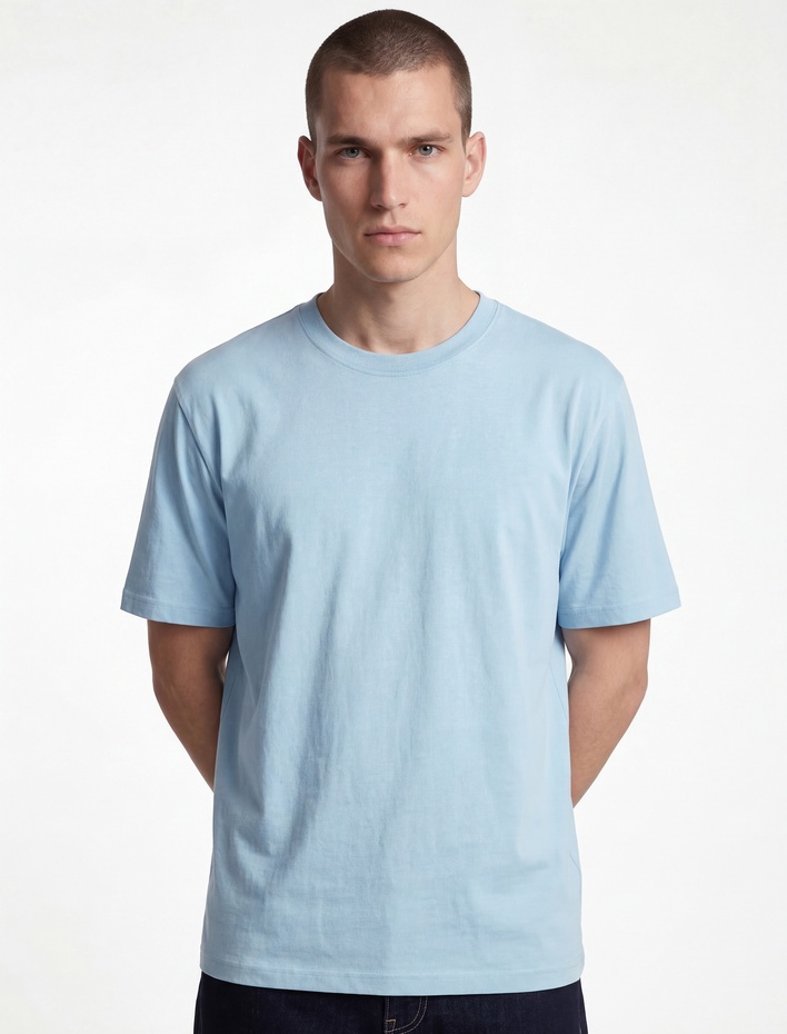  Regular Fit Kısa Kollu Bisiklet Yaka Pamuklu Basic Tişört