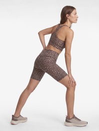 Slim Fit Yüksek Bel Biker Spor Leopar Tayt