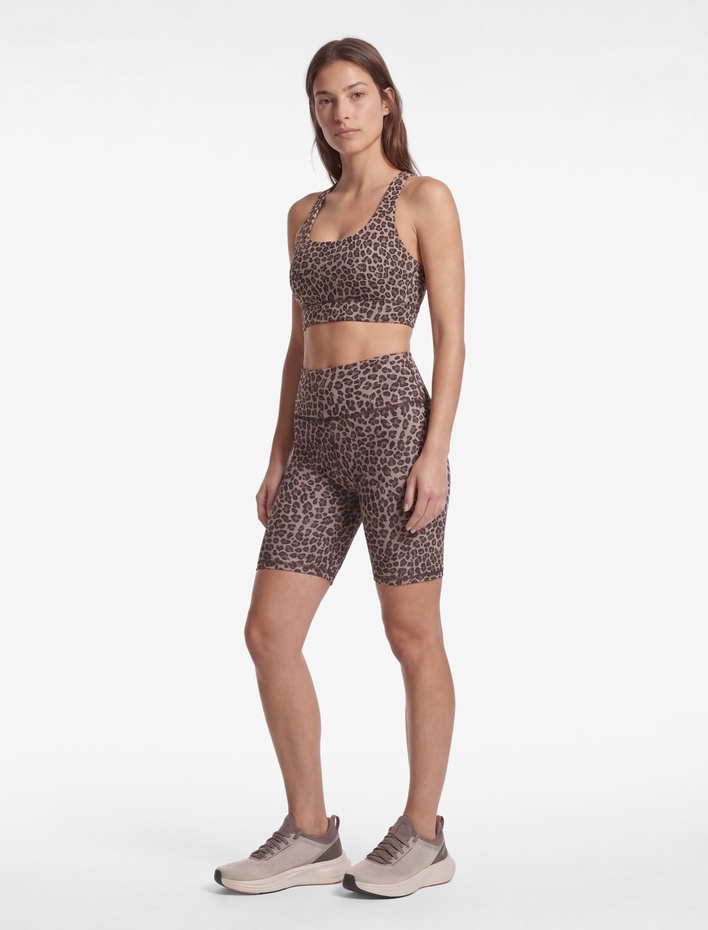  Slim Fit Yüksek Bel Biker Spor Leopar Tayt