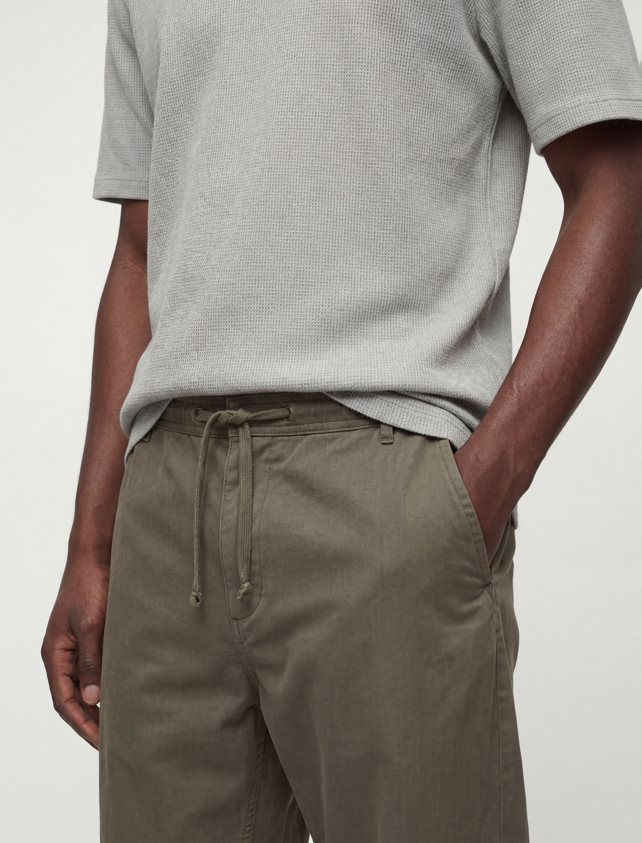   Regular Fit Kısa Kollu Pamuklu Waffle Dokulu Bisiklet Yaka Tişört