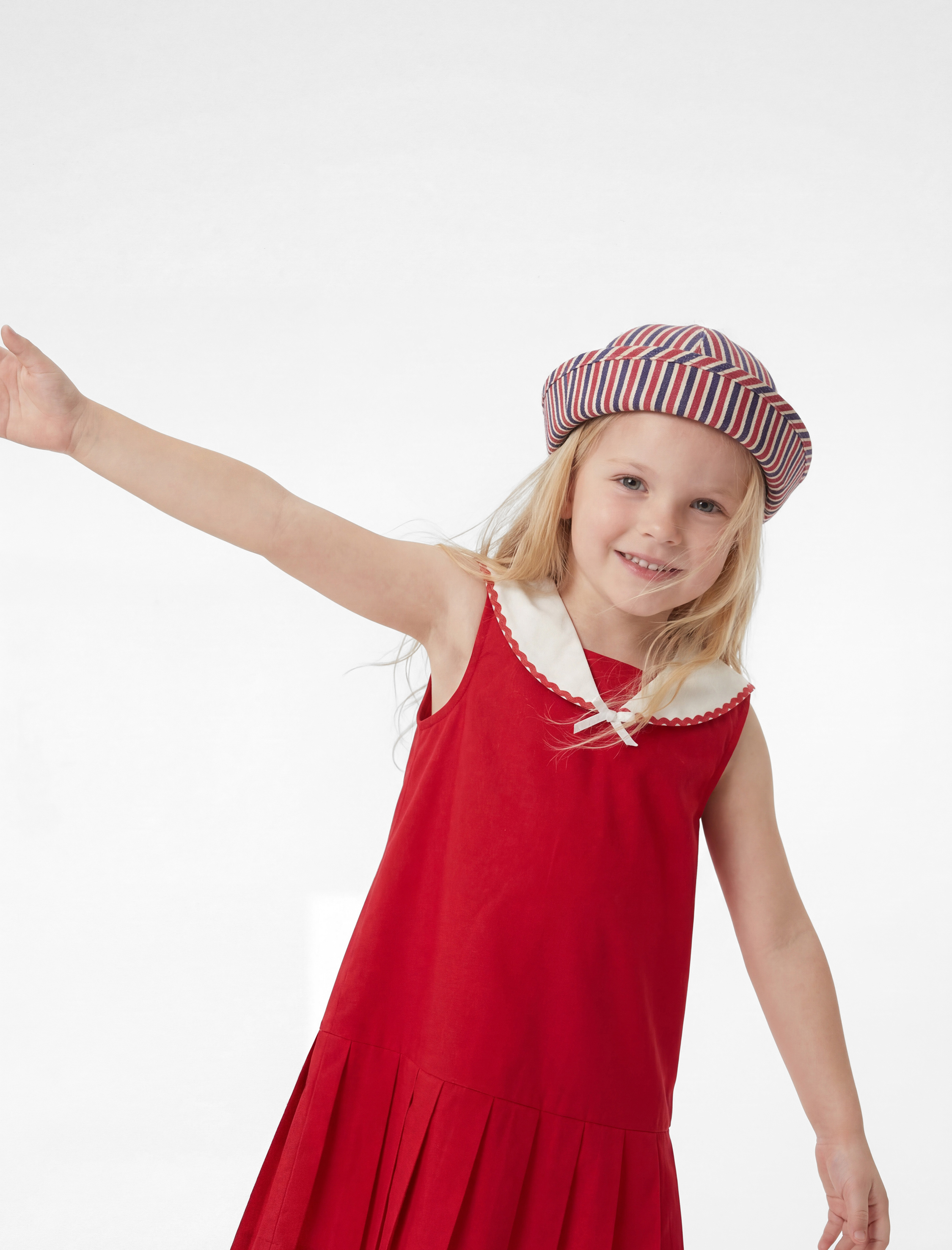  Kız Bebek Pamuklu Kolsuz Bebe Yaka A Kesim Pileli Elbise