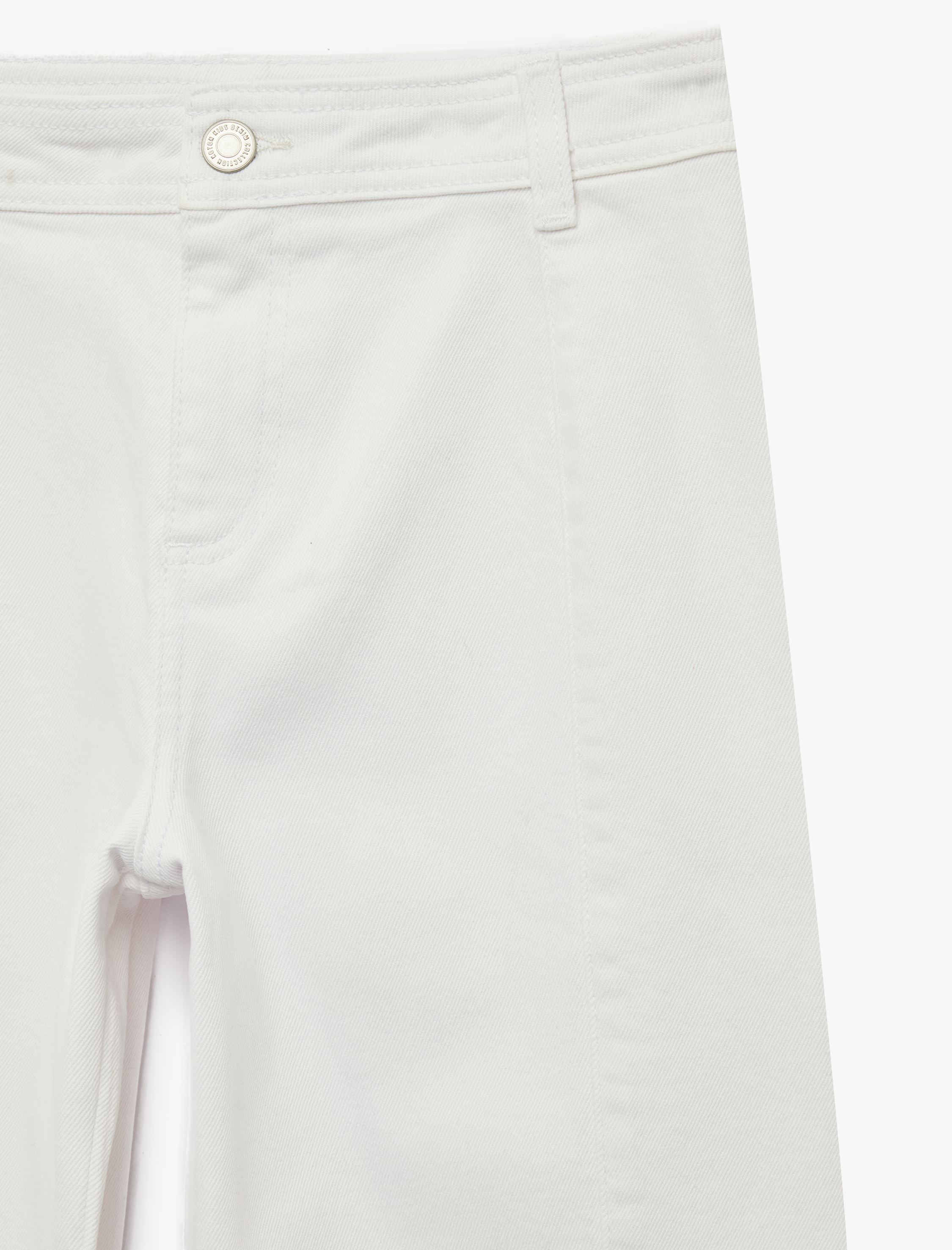  Kız Çocuk Pamuklu Bol Kalıp Cepli Geniş Paça Denim Pantolon