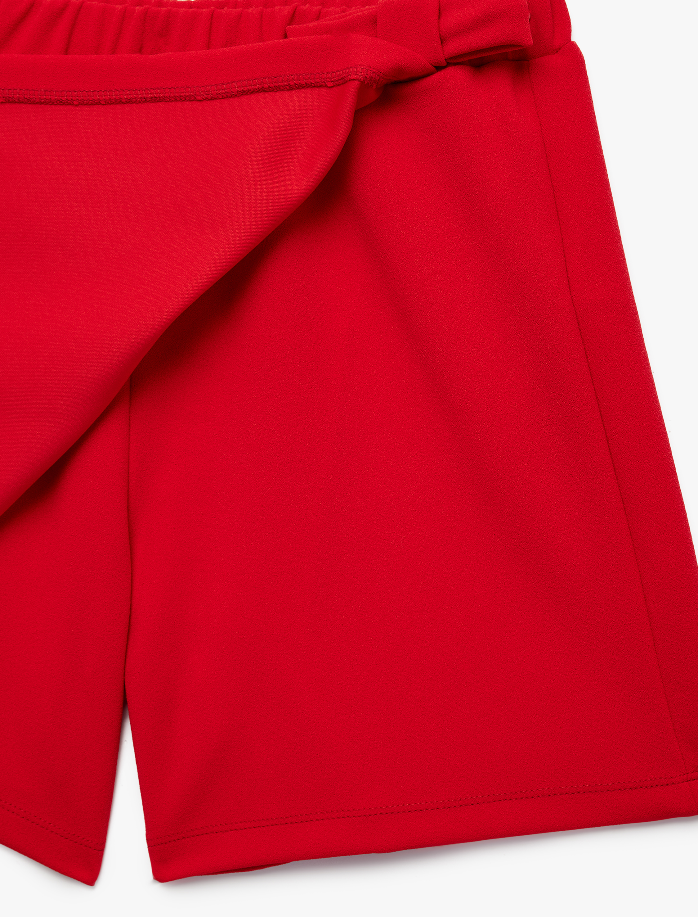  Kız Çocuk Beli Lastikli Fiyonklu Şort Etek