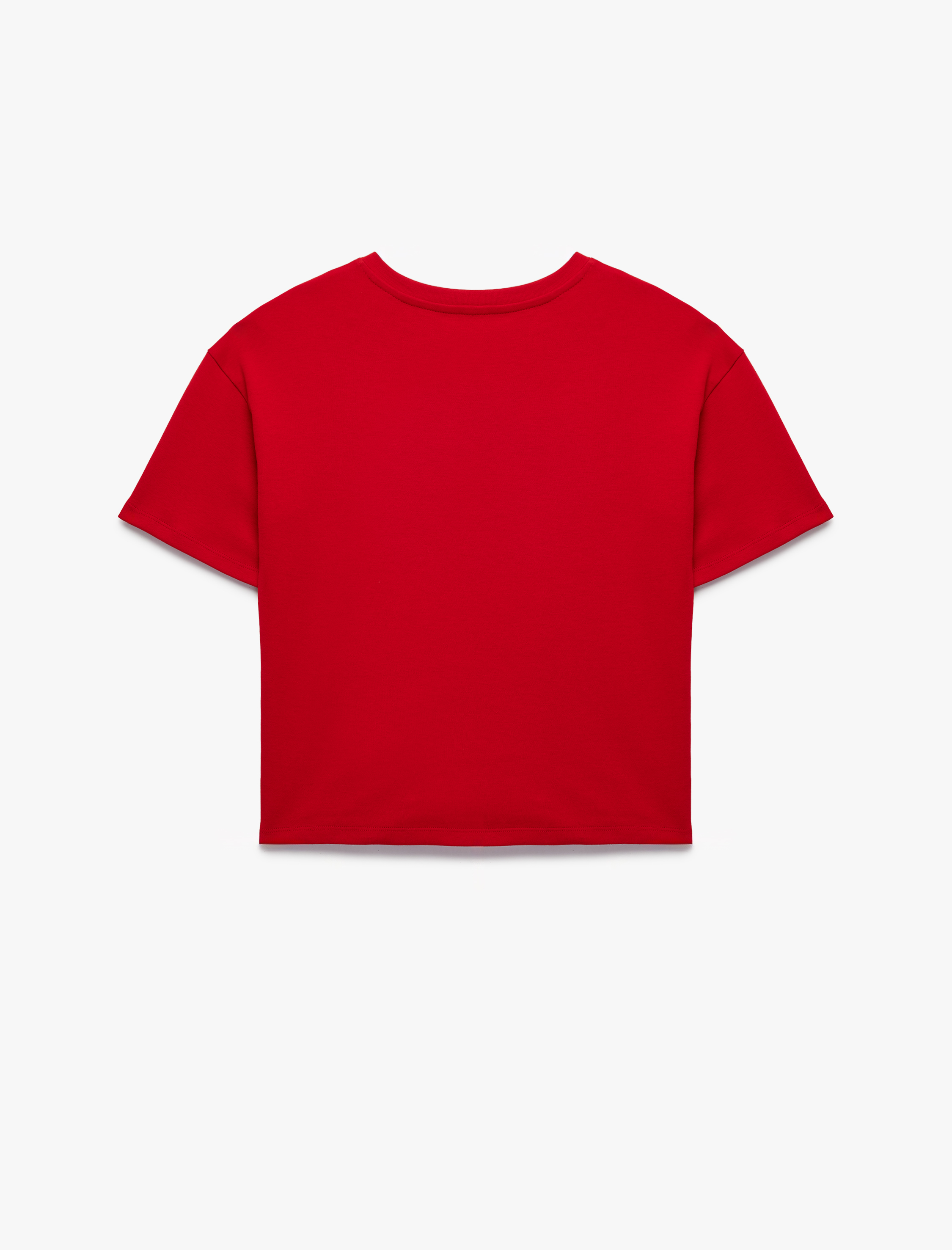  Kız Çocuk Pamuklu Kısa Kollu Bisiklet Yaka Kalpli Atatürk Baskılı Tişört