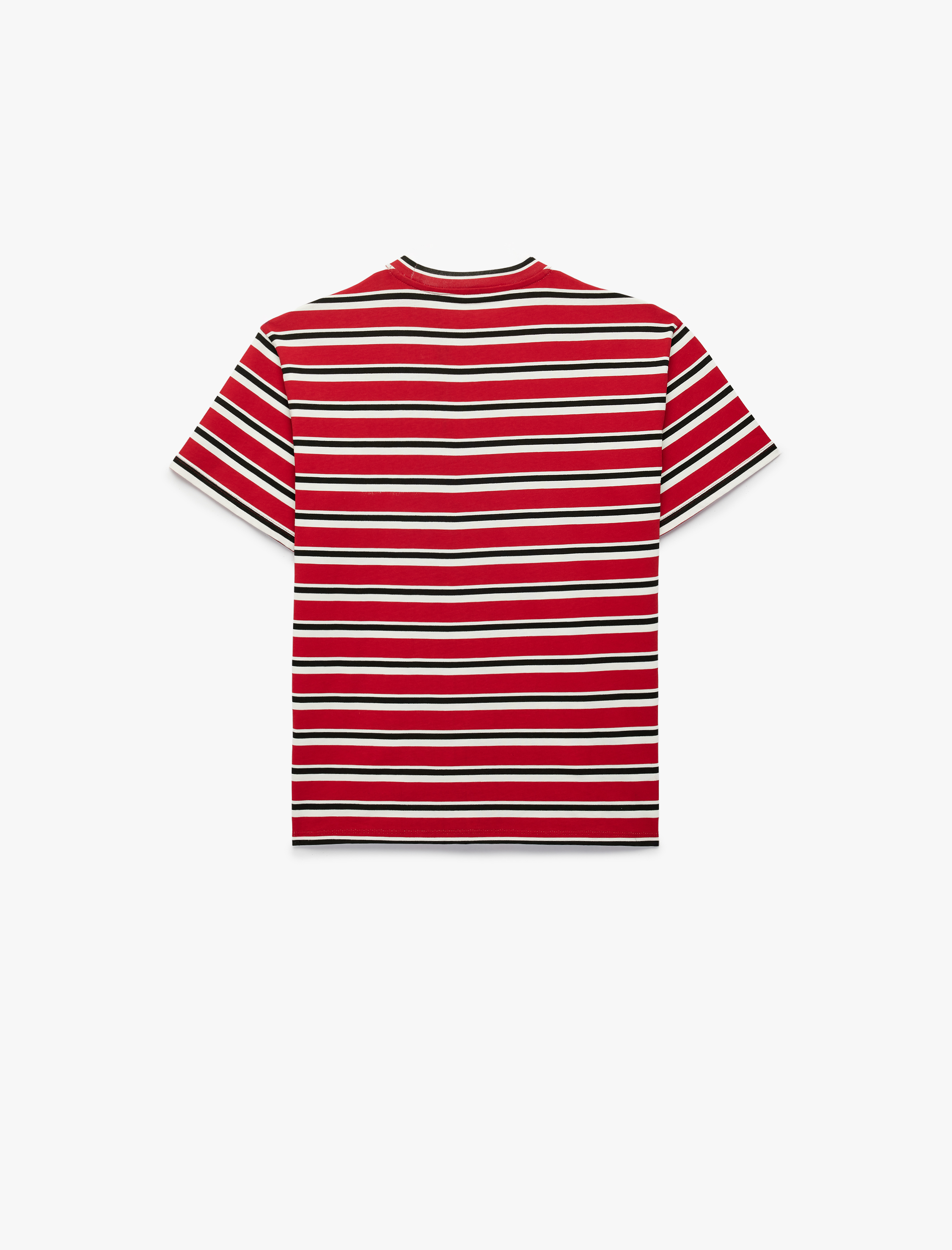  Erkek Çocuk Kısa Kollu Bisiklet Yaka Çizgili Atatürk Baskılı Tişört