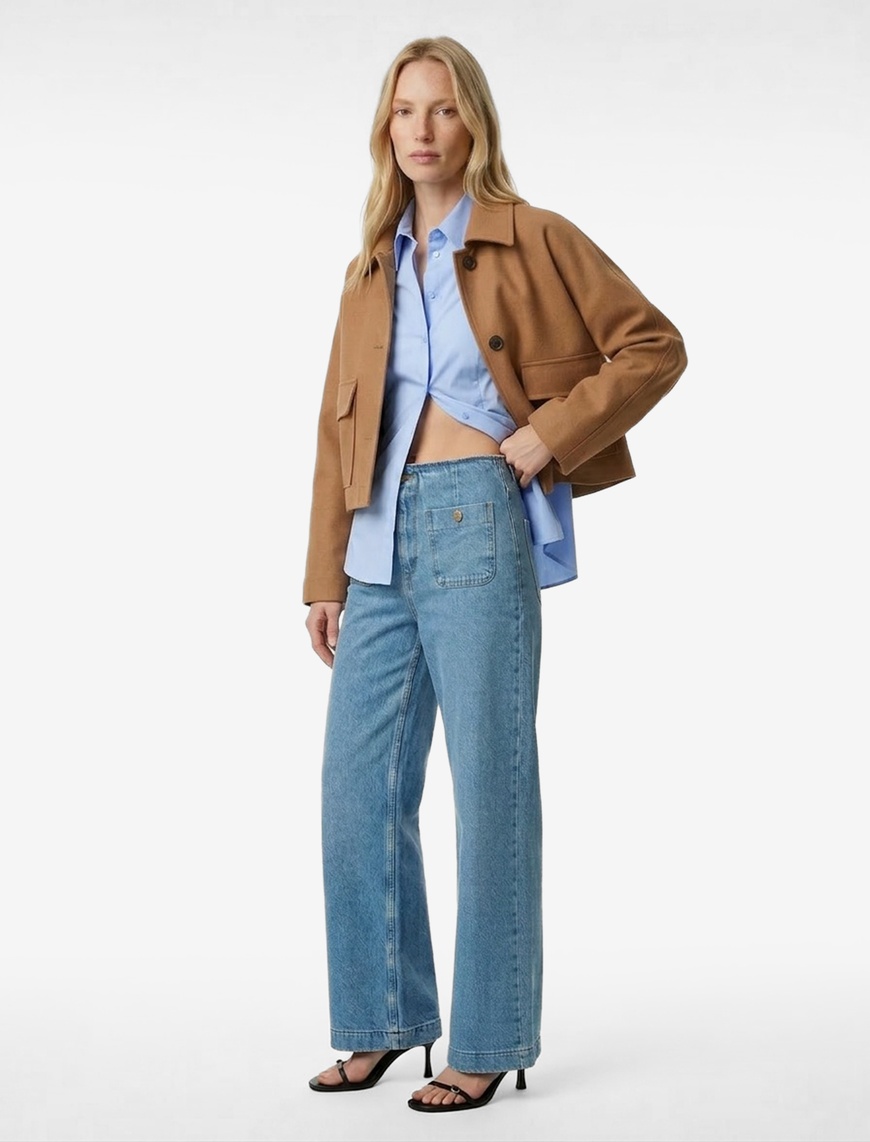 Koton Kadın Pamuklu Cepli Normal Bel Culotte Pantolon – Culotte Jeans