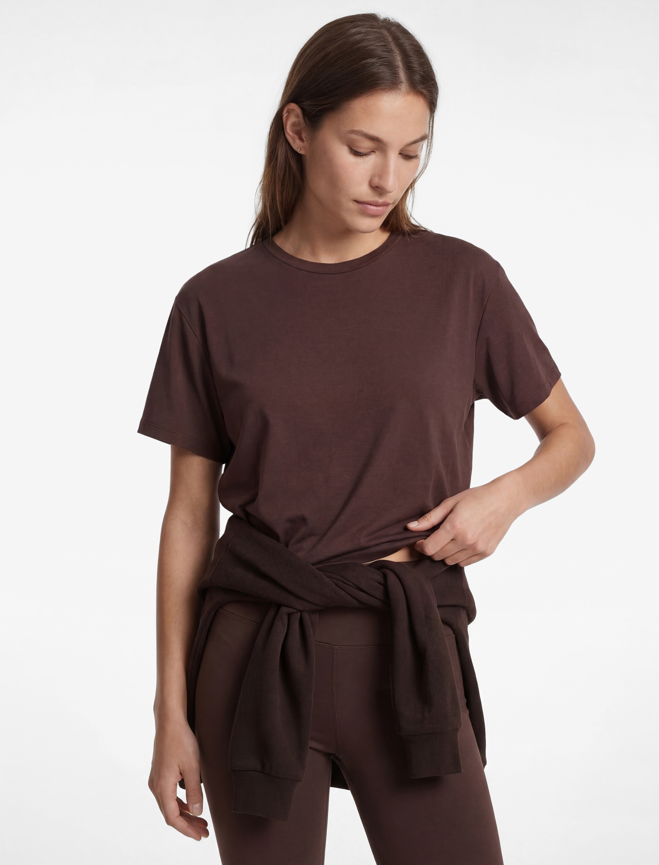   Rahat Kalıp Kısa Kollu Bisiklet Yaka Spor Tişört