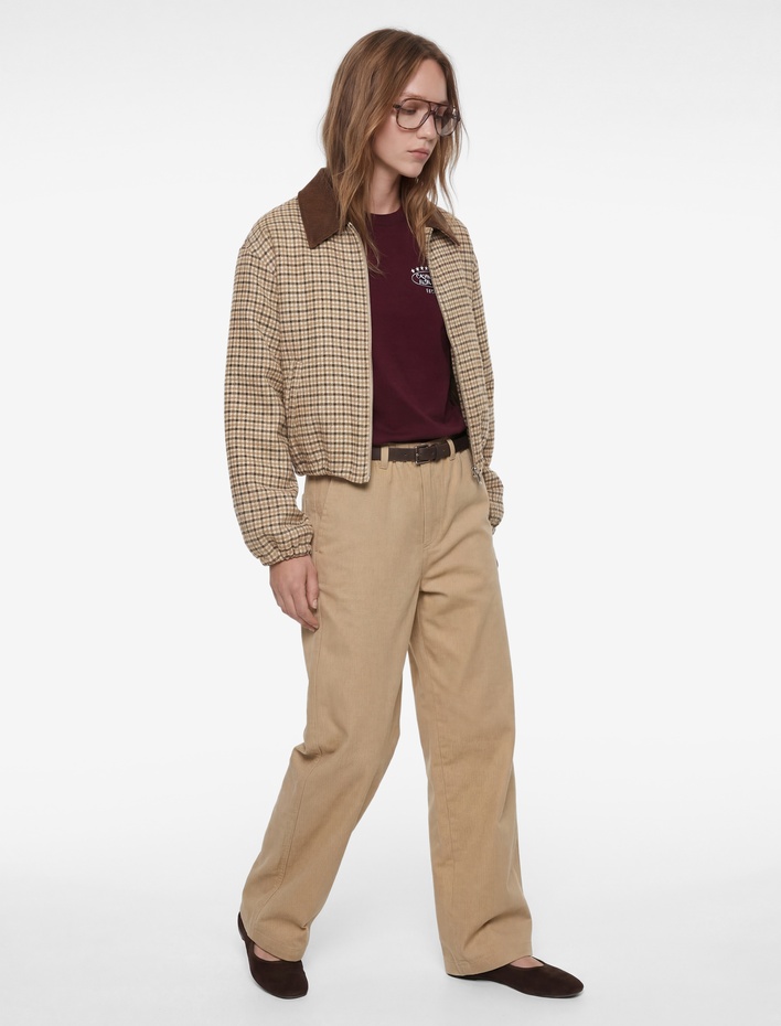  Rahat Kalıp Beli Bağcıklı Kemer Detaylı Gabardin Geniş Paça Pantolon