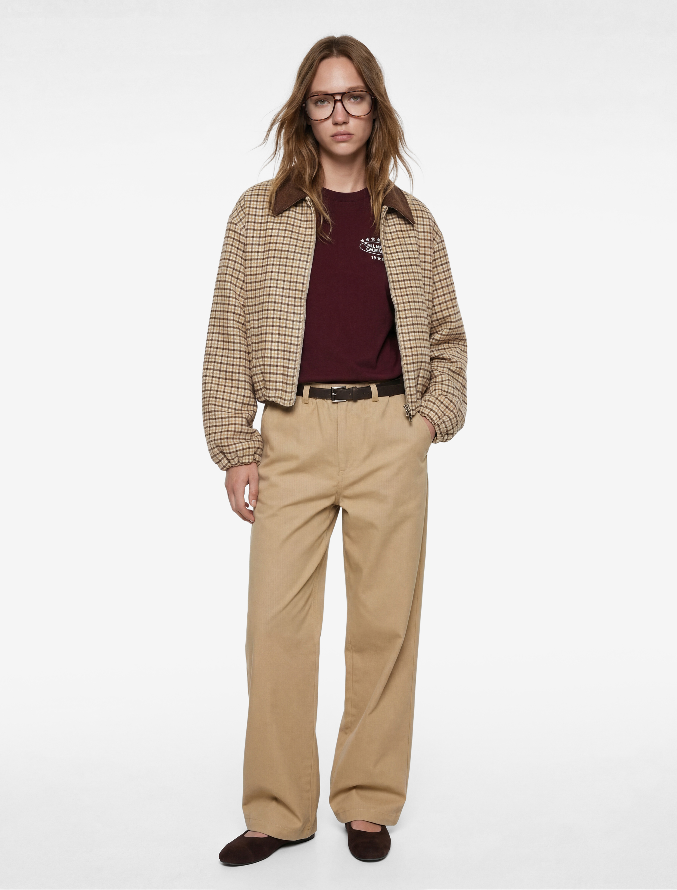   Rahat Kalıp Beli Bağcıklı Kemer Detaylı Gabardin Geniş Paça Pantolon