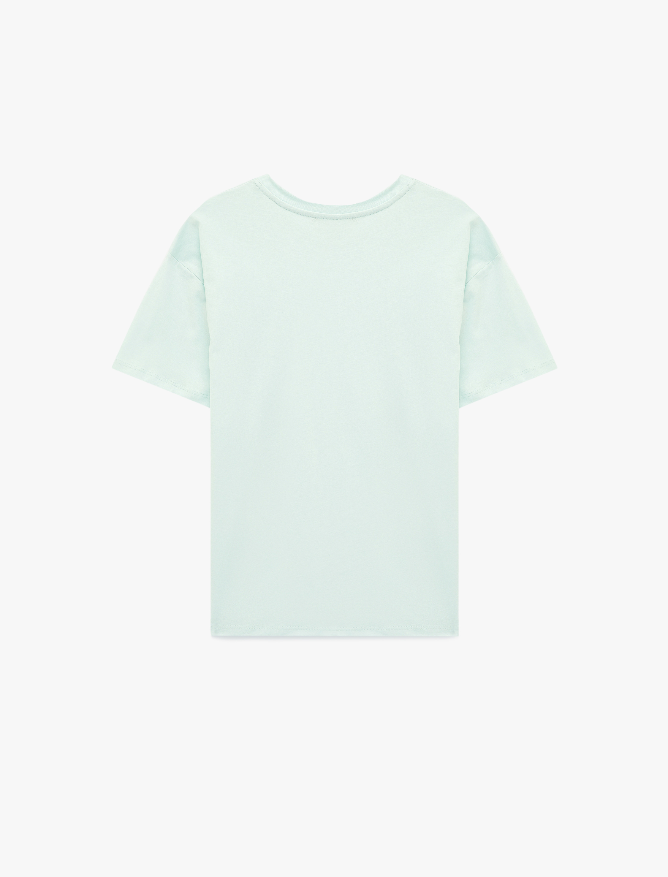   Rahat Kalıp Kısa Kollu Bisiklet Yaka Pamuklu Basic Tişört