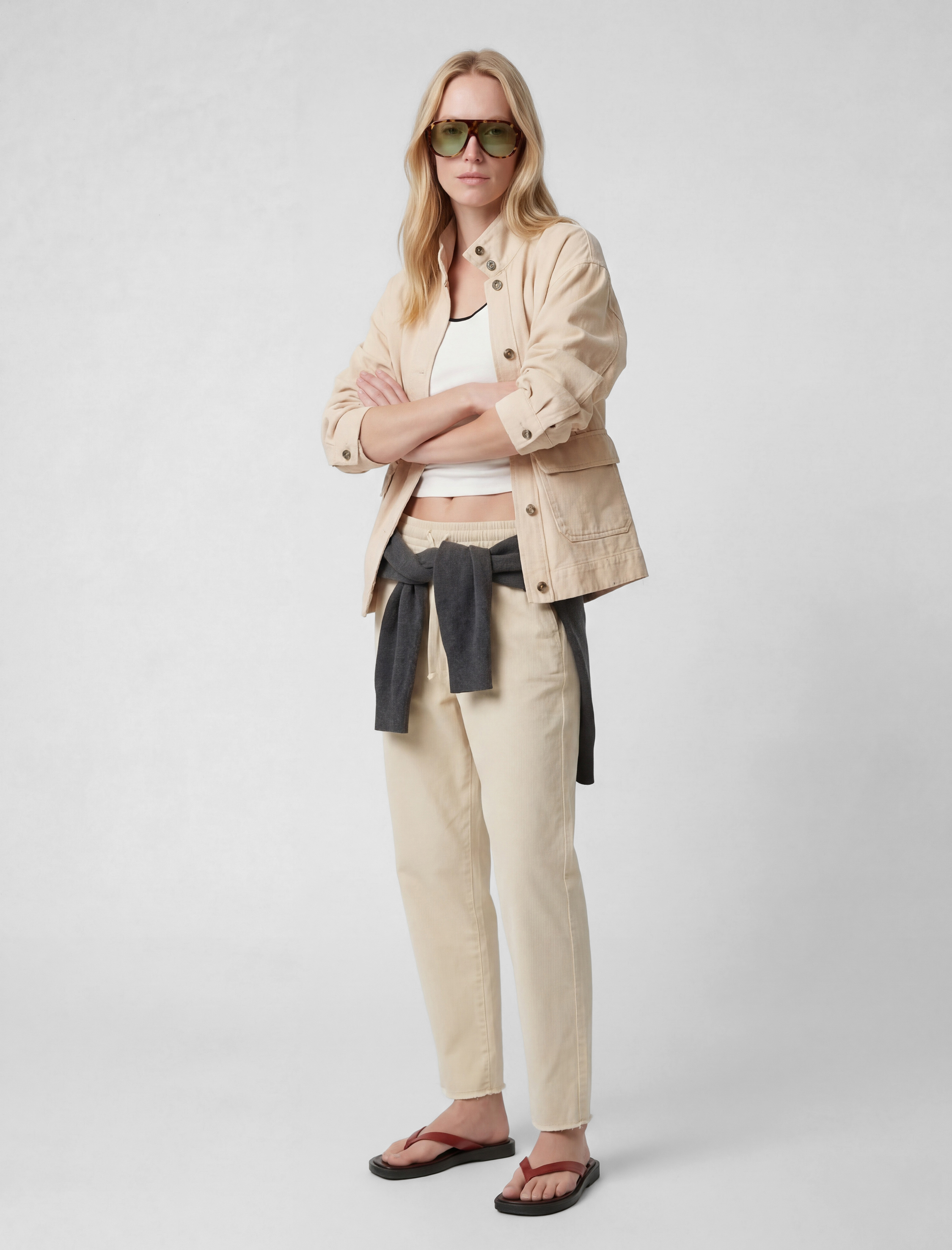   Pamuklu Rahat Kalıp Beli Bağcıklı Eşofman Görünümlü Balon Pantolon