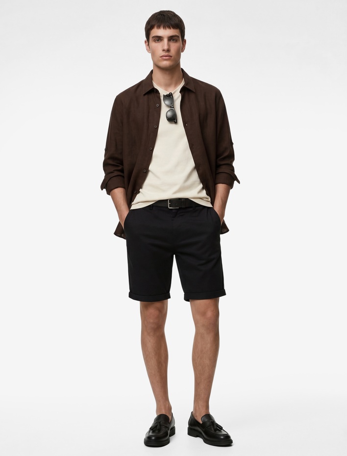  Regular Fit Klasik Yaka Pamuklu Uzun Kollu Gömlek