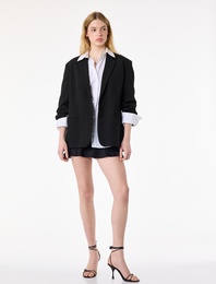 Büzgü Detaylı Yüksek Bel Fırfırlı Mini Pareo Etek