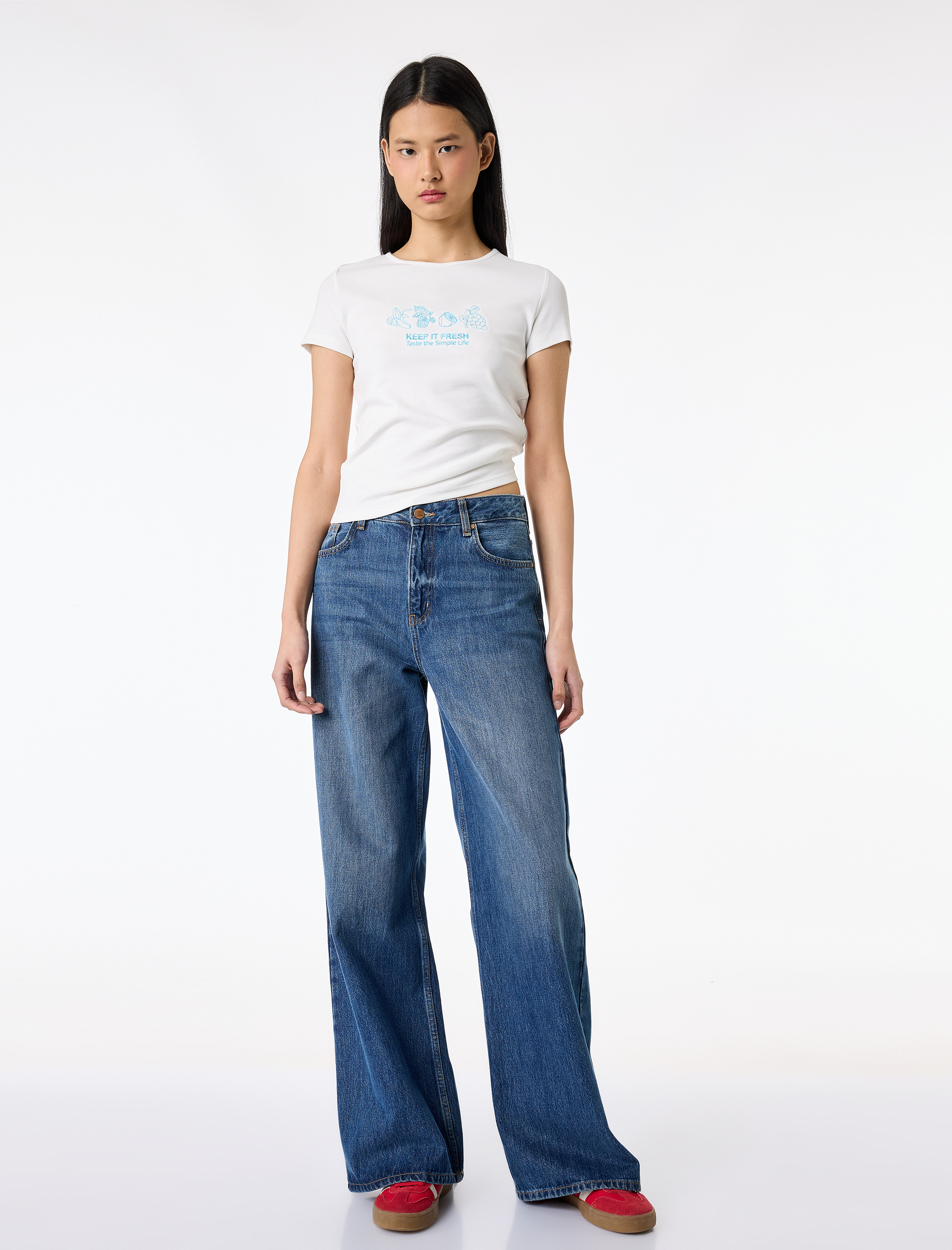   Pamuklu Slim Fit Kısa Kollu Bisiklet Yaka Tişört