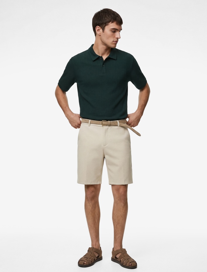  Regular Fit Kısa Kollu Düğmeli Polo Yaka Tişört