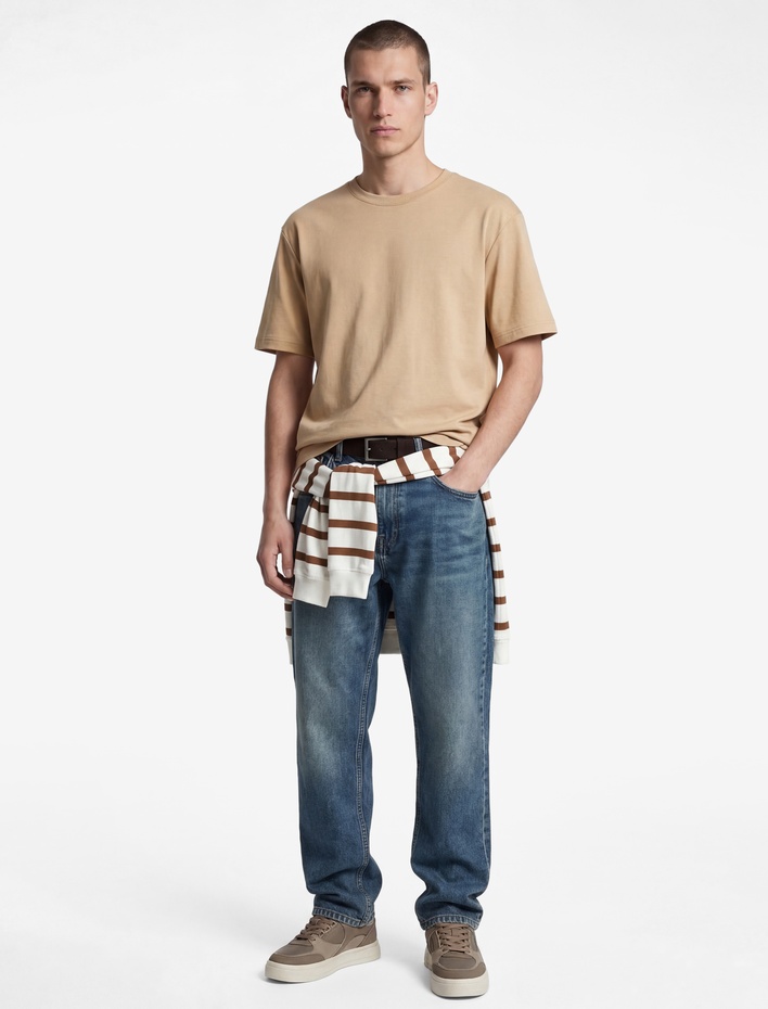  Regular Fit Kısa Kollu Pamuklu Bisiklet Yaka Tişört