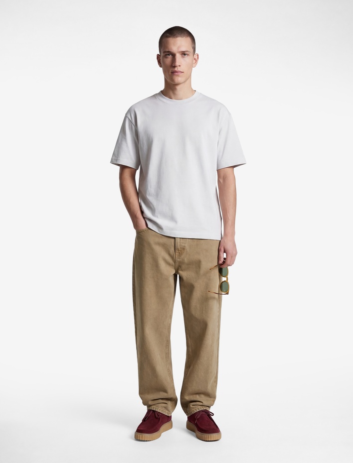  Kısa Kollu Pamuklu Bisiklet Yaka Oversize Basic Tişört