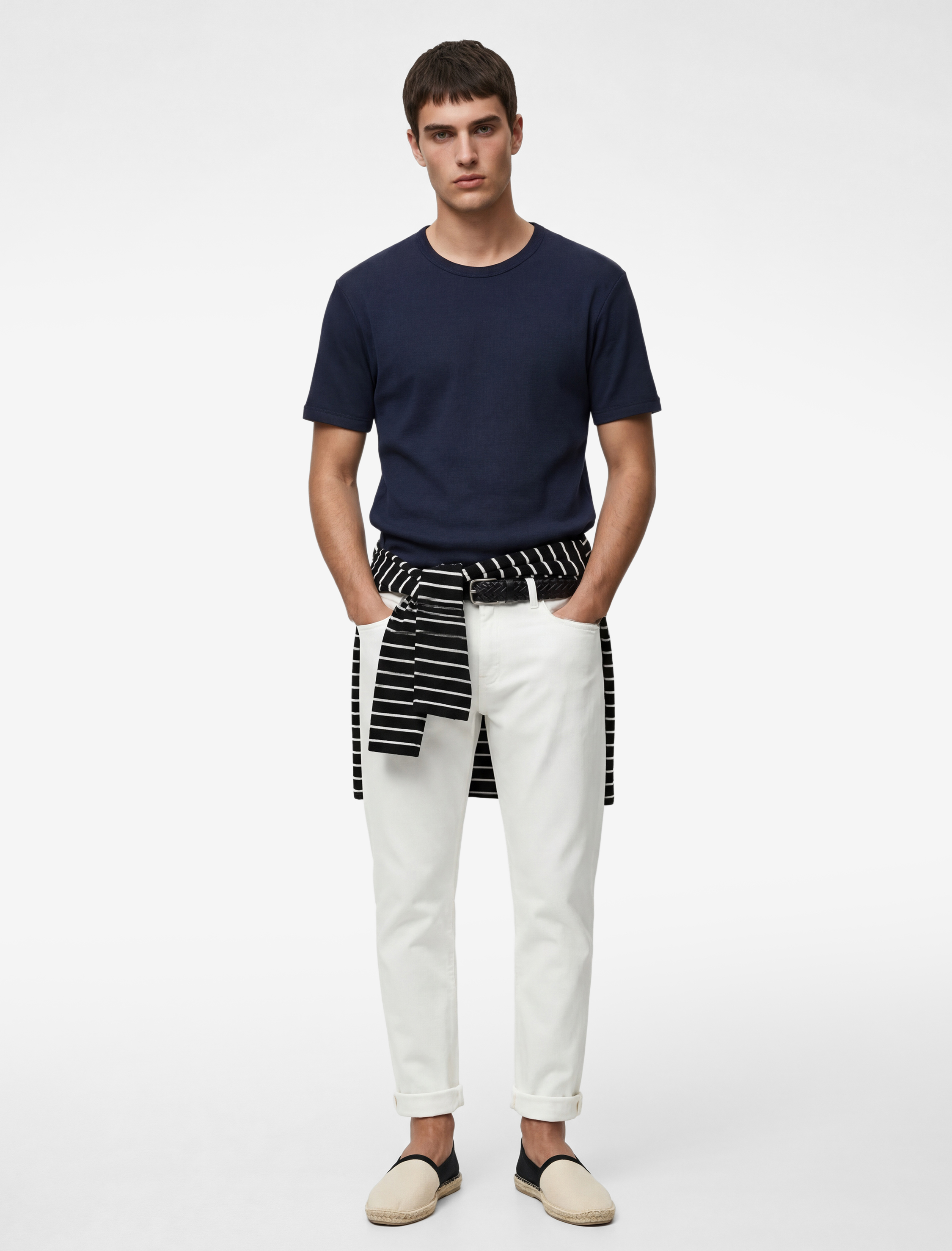 Kısa Kollu Bisiklet Yaka Pamuklu Slim Fit Tişört - Görsel 2