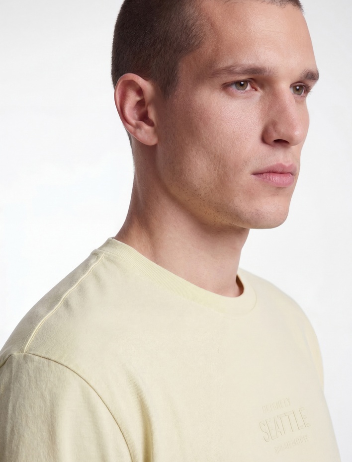  Regular Fit Kısa Kollu Bisiklet Yaka Pamuklu Baskılı Tişört