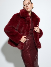 Uzun Kollu Peluş Mont